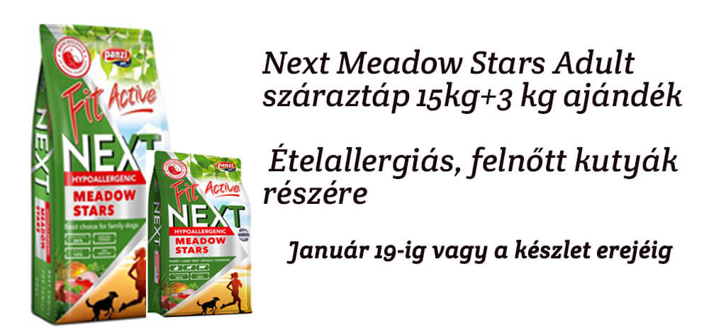 Next Meadow Stars Adult száraztáp 15kg+3kg ajándék