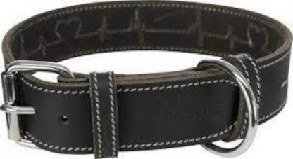 Trixie-Greased-Leather-Collar-bor-nyakorv-feketeszivritmus-mintaval-kutyak-reszere-M-38-47cm_40mm
